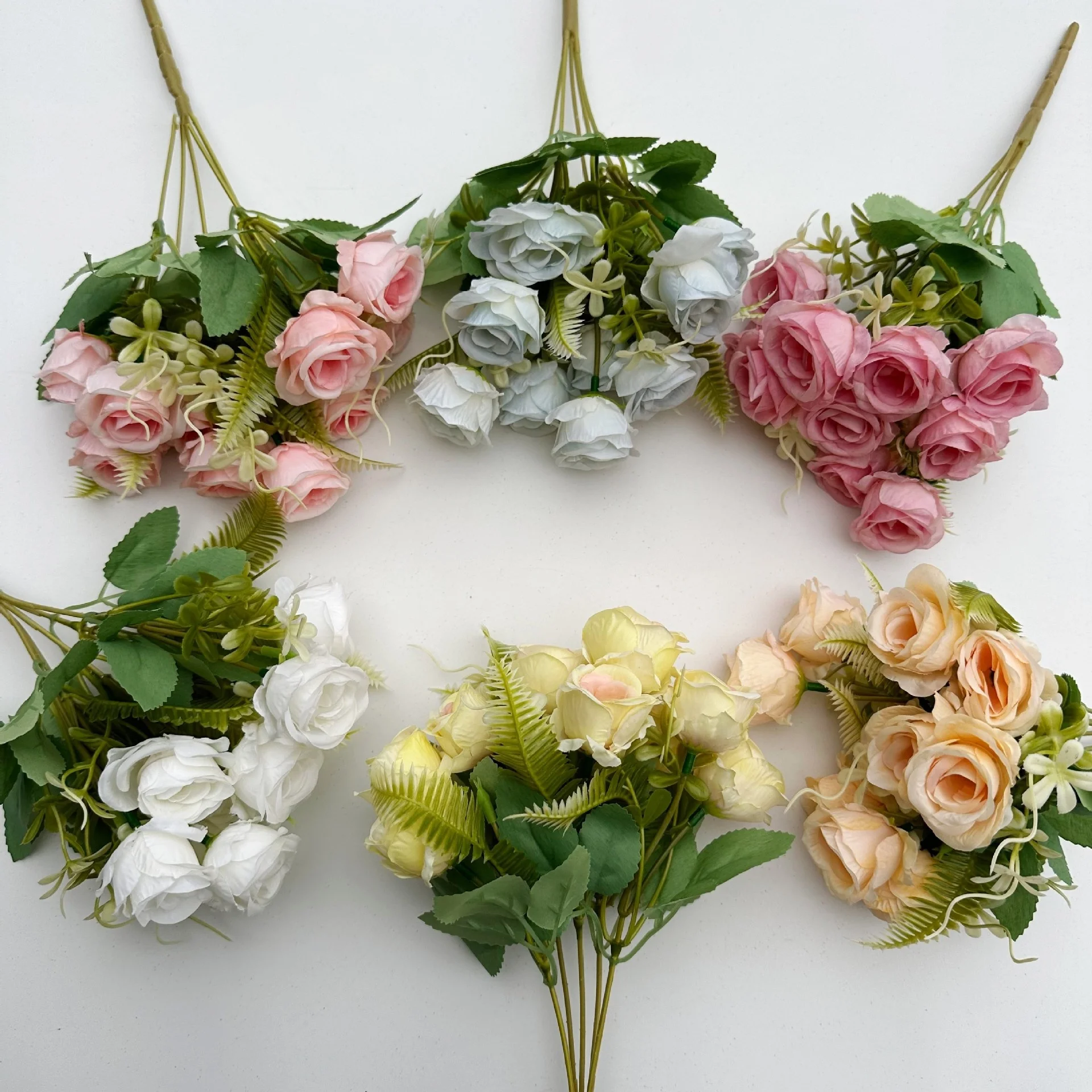 High Quality Silk Wedding Decor Rose Bouquet Artificial Roses for Bridal Bouquet Fast Delivery