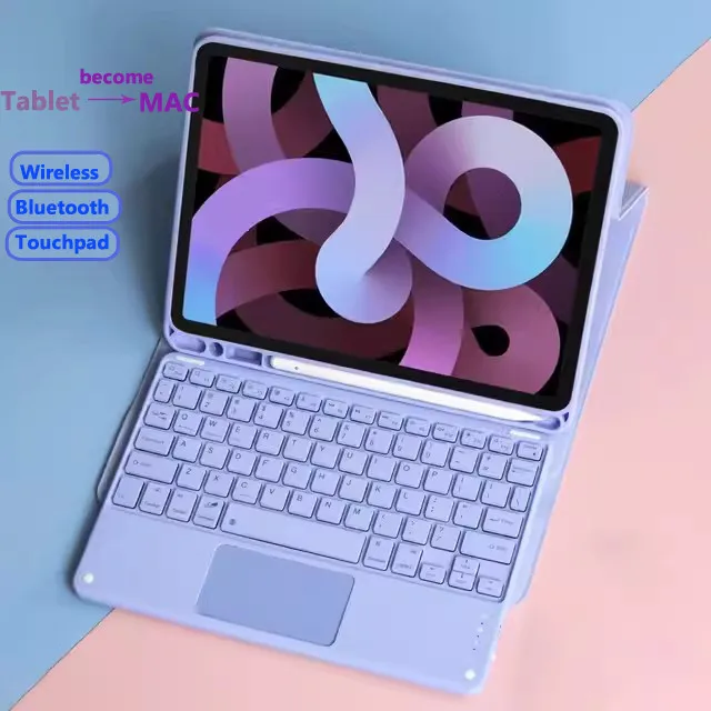 

Чехол с тачпадом и клавиатурой для Samsung Galaxy S10 Lite 10,9 дюйма Wi-Fi/5G S10 FE X520 X526 Tab A7 TabS6 Lite A9 Plus S9 S7/S8 A8