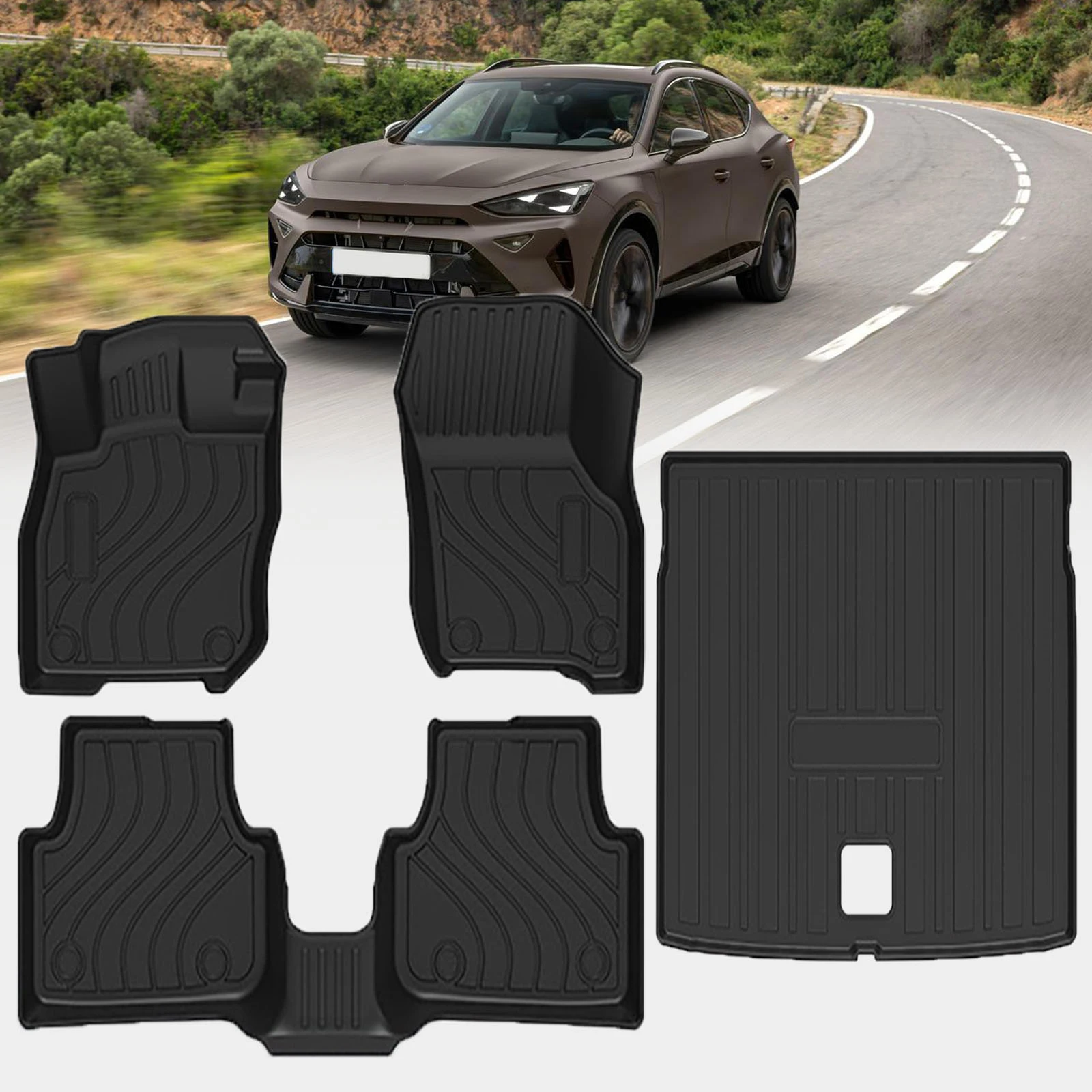 

for Cupra Formentor 2025-2018 Waterproof TPE Car Mats 3D Laser Scanning Perfect Fit Odorless Accessories Easy Clean