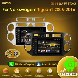 Hizpo ai stimme android autoradio für vw volkswagen tiguan 1 nf 2008 2011-2015 4g auto multimedia gps 2din drahtloses carplay 2016