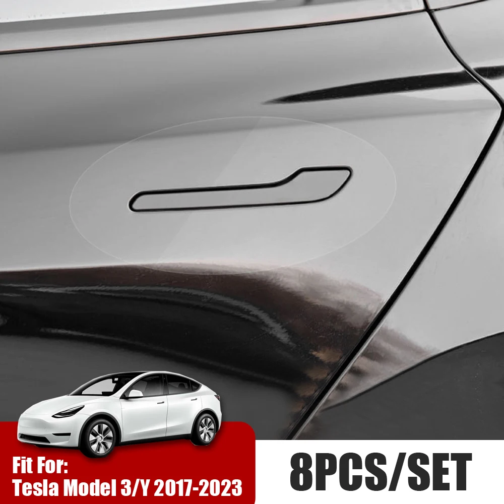 

8pcs Car Door Handle Protect Sticker Car Door Bowl Decorative Sticker Car Paint Protect Sticker For Tesla Model 3/Y 2017-2023