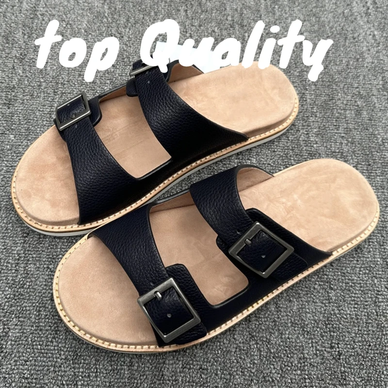 

2025 New Men's sandals Summer beach sandals leather uppers Casual Shoes Rubber sole comfortable Men's Fashion Sandals