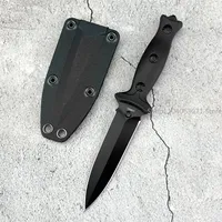 Outdoor Tactical Straight Blade Knife Sharp Stainless Steel Fixed Blade Knife Wilderness Hunting Survival ABS Handle with Sheath