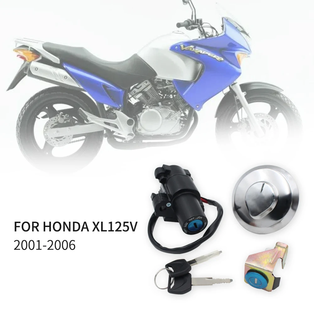 

Motorcycle Ignition Switch Lock Seat Lock GAS Fuel Tunk Cap Lock With Key Set For Honda XL125V 2001 2006