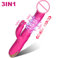 Thrusting Vibrating Rabbit Vibrator G Spot Clitoral Pussy Vibrator Realistic Silicone Dildo Adult Sex Toys for Women Sexmachine