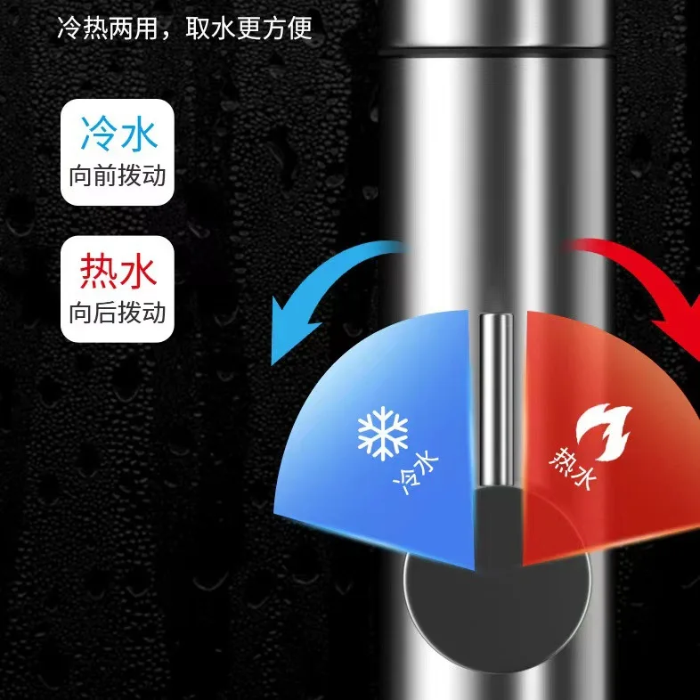 Bateria kuchenna z natychmiastowym podgrzewaniem wody, trzy sekundy do gorącej wody, dwufunkcyjna, ciepła i zimna woda, natychmiastowa, ze stali nierdzewnej, elektryczna.