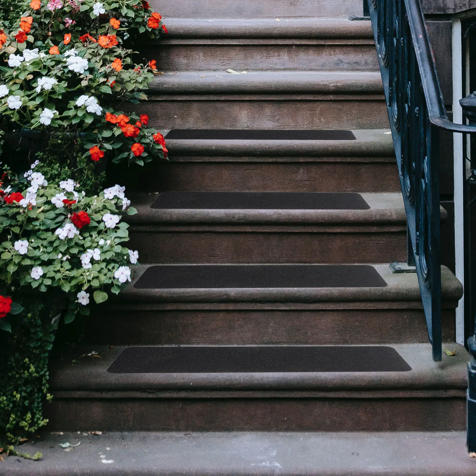 

4Pcs Stair Tape Anti-Skid PVC Flexible Indoor Outdoor Grip Traction Safety Strips Stairs Tape Grip Traction Tapes