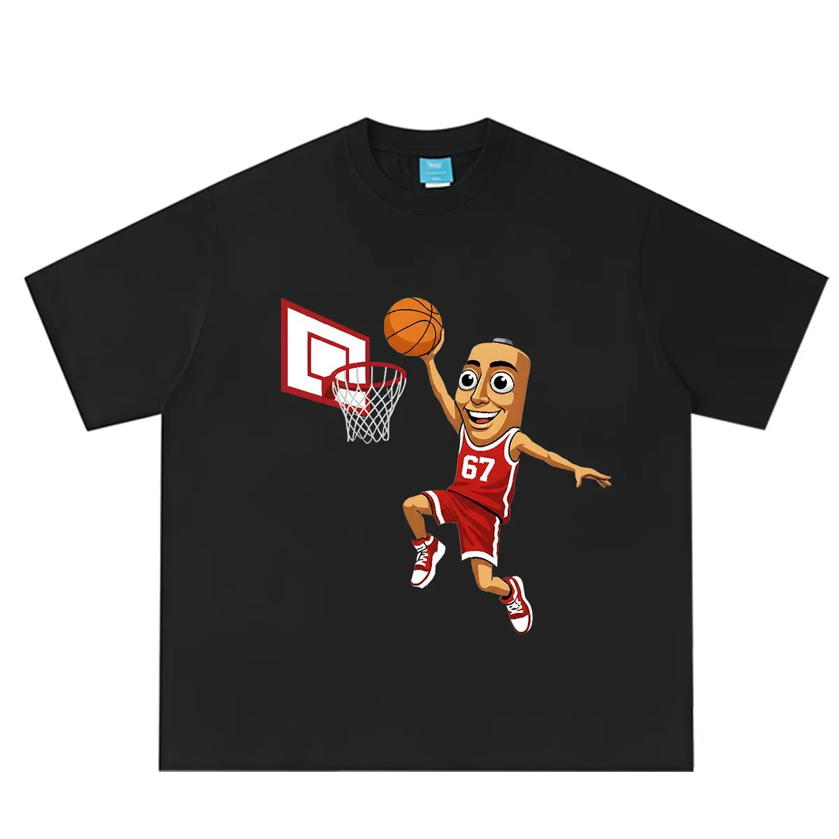 Funny Basketball Battery Slam Dunk Tung Sahur Meme T Shirt Men Women Casual Cotton Oversized T-shirts Fashion Hip Hop T-shirts