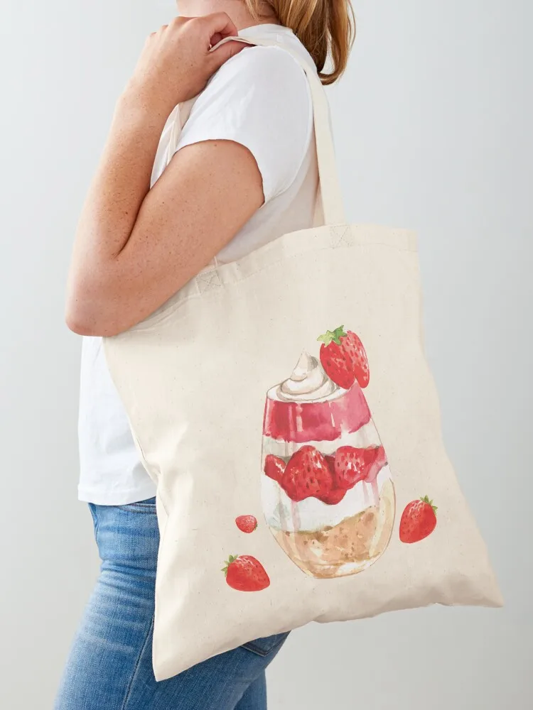 

Strawberry Creme Parfait Tote Bag sac pour femme female bag tote bags aesthetic Cloth bag