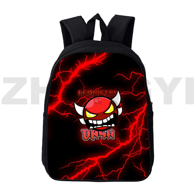 

Angry Geometry Dash School Backpack Students Waterproof School Bags for Girls Canvas Book Bag 16 Inch Urban Laptop Knapsack