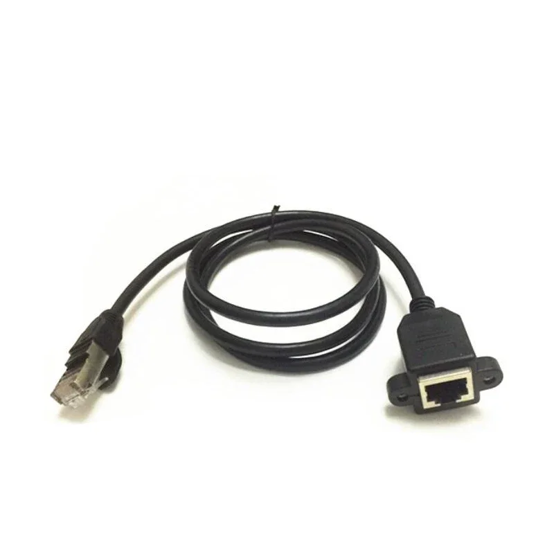 수-암 나사 패널 마운트 이더넷 LAN 네트워크 익스텐션 케이블, Rj45, 60cm