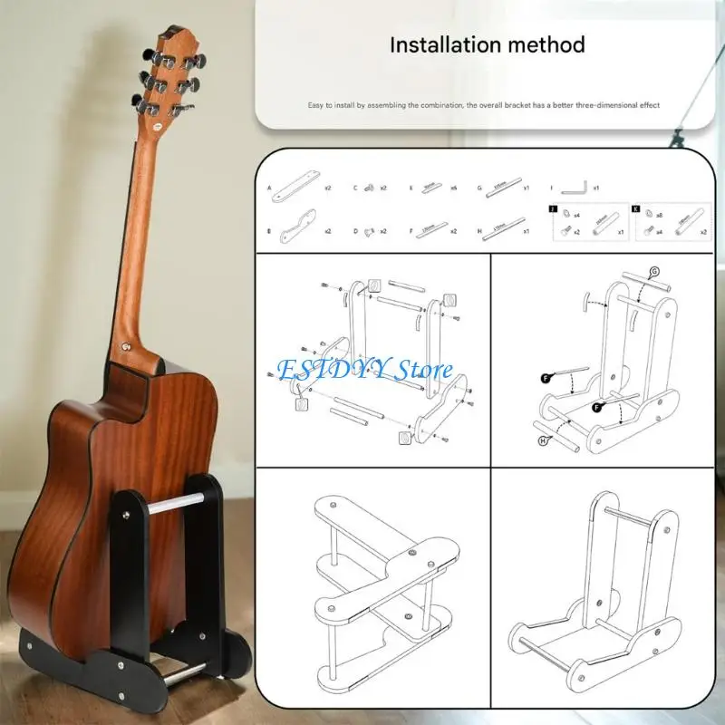 G6DE Nonslip Universal Guitar Stand Musical Instrument Display Rack Easy to Use