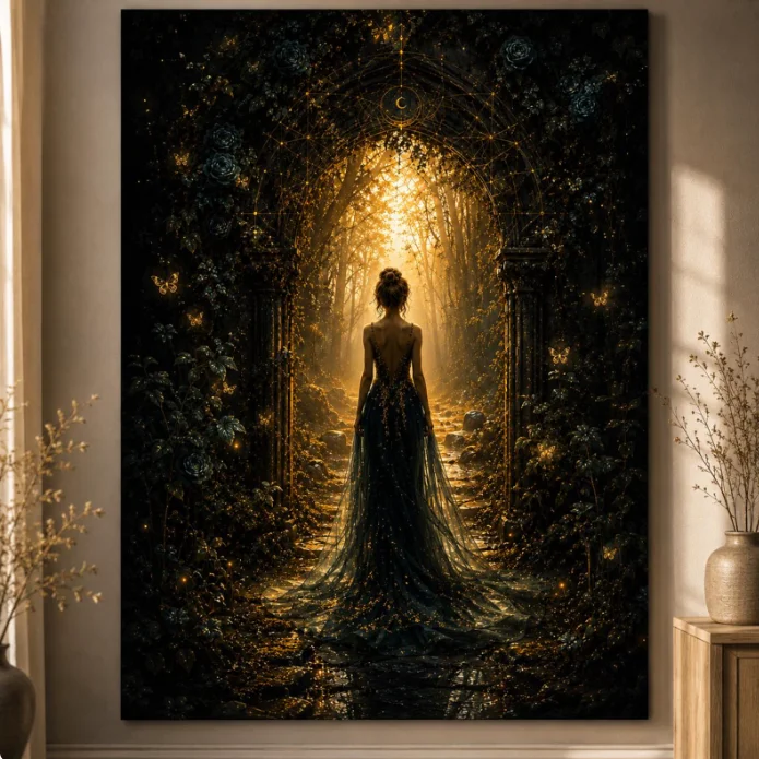 Wallpaper Art And Craft - DIY Diamond Painting, Magical Golden Light