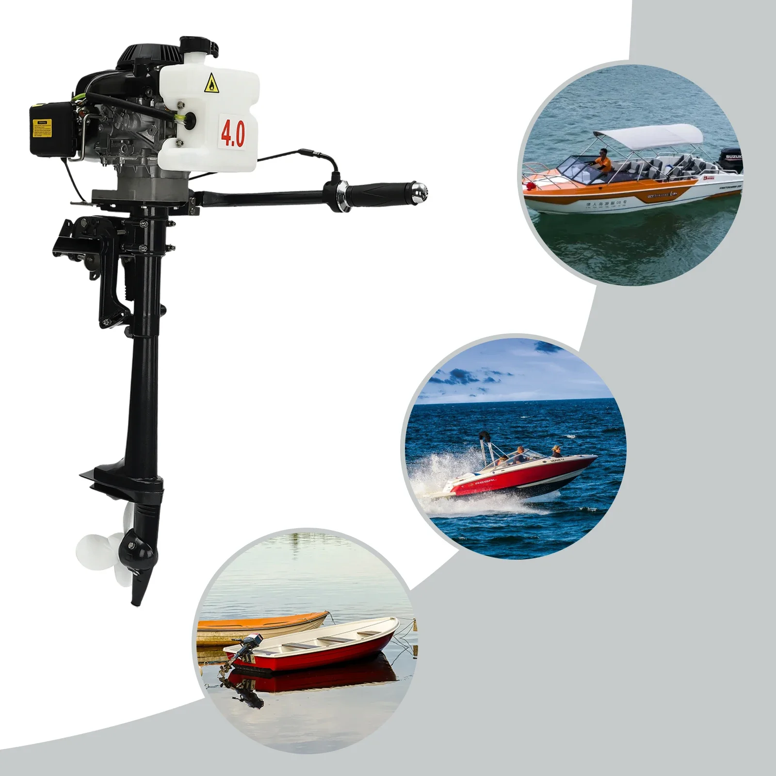 

Outboard Motor Engine, 3HP Outboard Trolling Motor, 2.2KW Powerful Outboard Trolling Motor for Fishing Aquaculture Outdoor