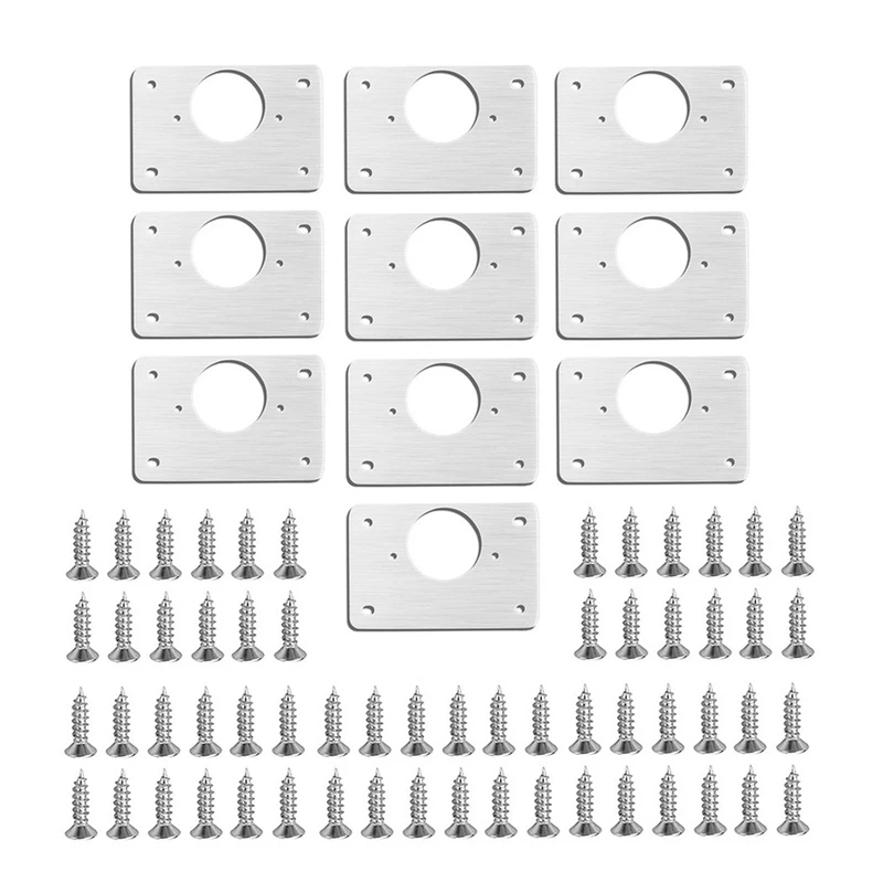 Placa de reparación de bisagra de 10 piezas, paneles de puerta de acero inoxidable, Base de mesa, tablero de reparación de tazas