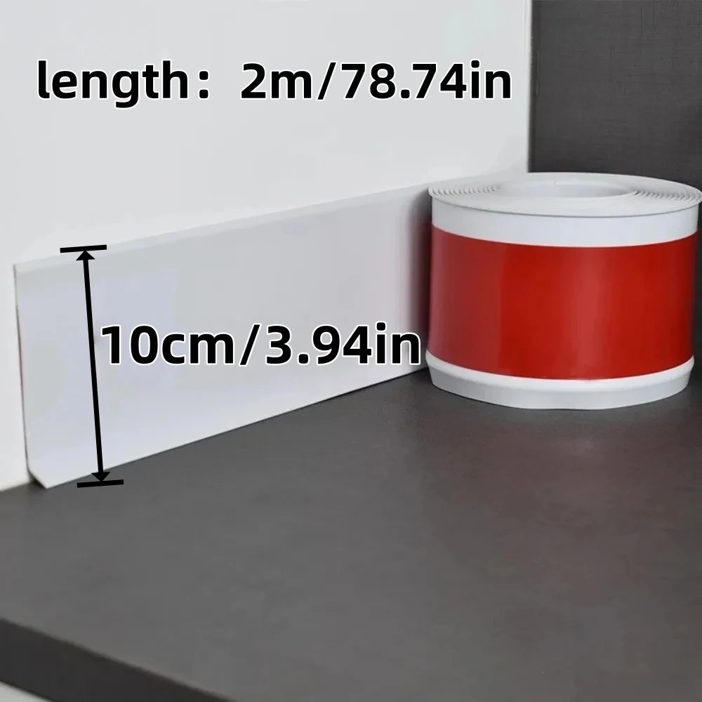1 قطعة 2mX10cm PVC التفاف خط ذاتية اللصق مقاوم للماء حافة إغلاق شرائط لغرفة المعيشة خلفية اللوح الطابق