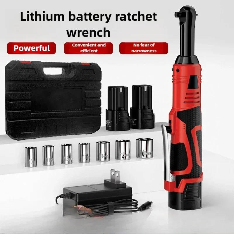 Rechargeable Electric Ratchet Wrench 90° Right Angle Lithium Battery Impact Wrench Portable Truss Stage Frame Assembly Wrench