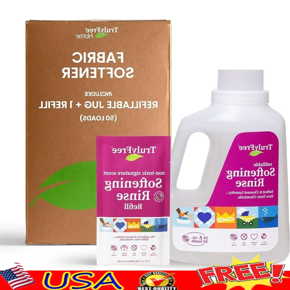 

Кондиционер для умягчения ткани на растительной основе для детей, многоразовая бутылка для чувствительной кожи, 50 унций, нежная свежесть, безопасная для всех тканей