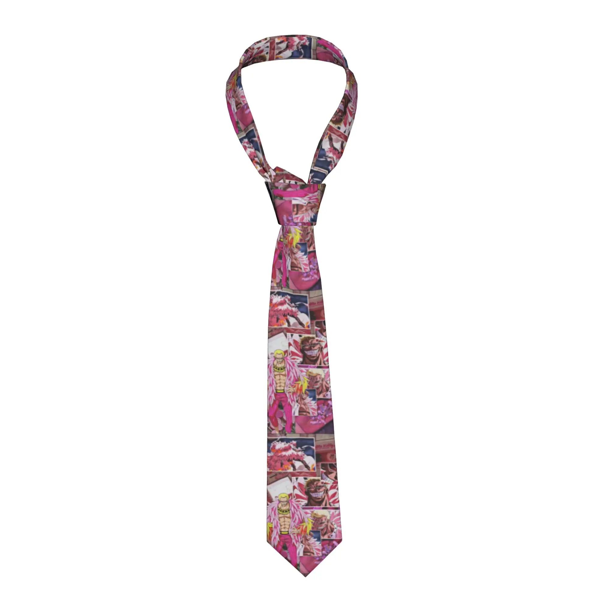 

Doflamingo Neckties Unisex Polyester 8 cm Skinny Narrow Neck Tie One Pieces for Mens Accessories Gravatas Wedding Cosplay Props