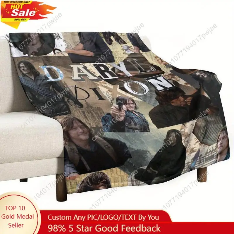 

Daryl Dixon Plush Blanket - Ultra-soft and lightweight all-season comfort for indoor and outdoor use Custom blankets