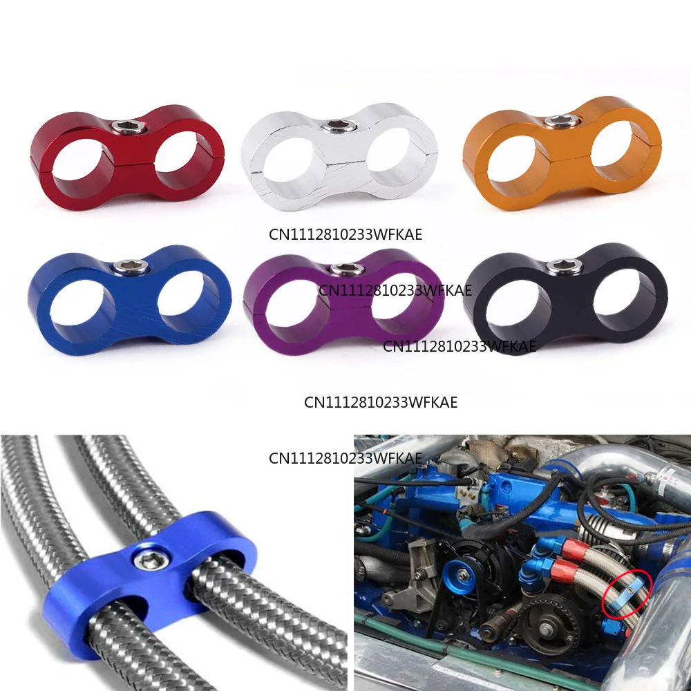 1 Stück Aluminium Doppelkopf AN4 11/AN6 14/AN8 16/AN10 20mm Geflechtschlauch-Trennclip Kabelhalterung RS-HR013