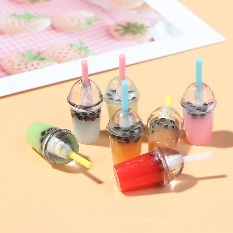 5 Stücke 1:12 Puppenhaus Miniatur Perle Milch Tee Tassen Puppen Küche Essen