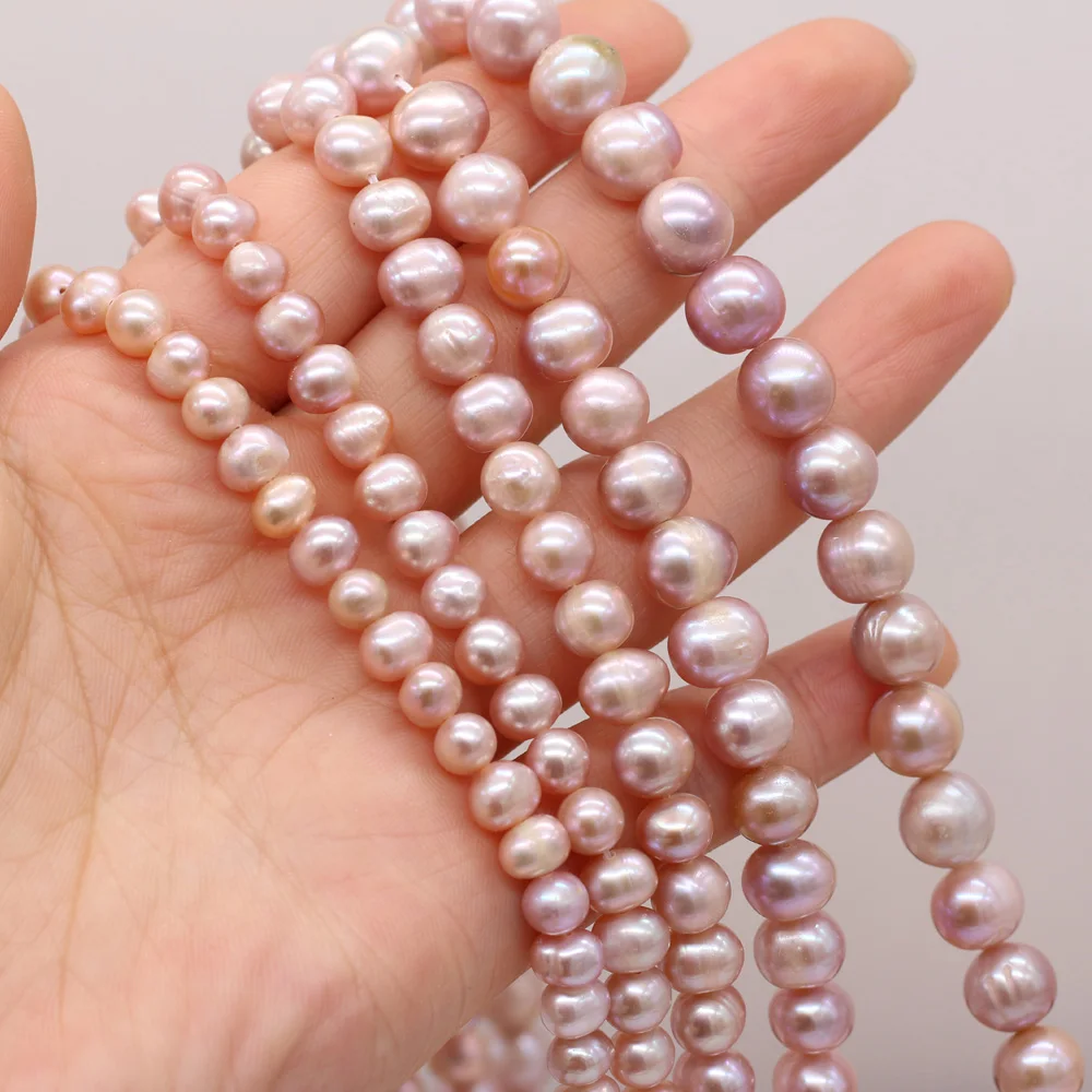 AA White pink purple Round Beads Natural Freshwater Pearls Beads for Jewelry Making Supplies DIY Women Necklace Charms Bracelet