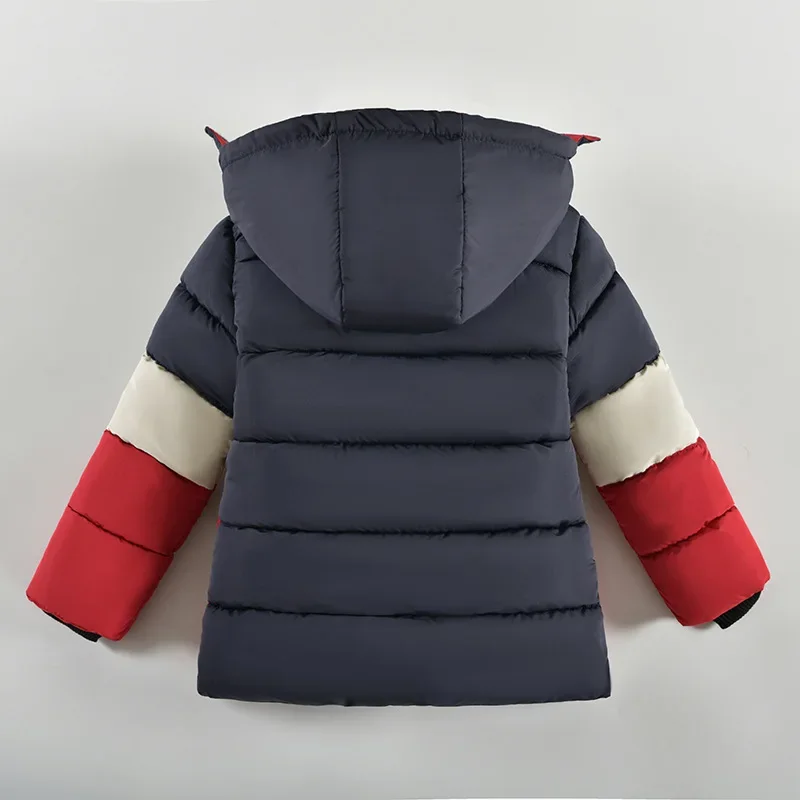 Kids Clothes Winter Keep Warm Boys Jacket Letter Printing Fashion Baby Coats Hooded Outerwear Birthday Gift 2 3 4 5 Years Old