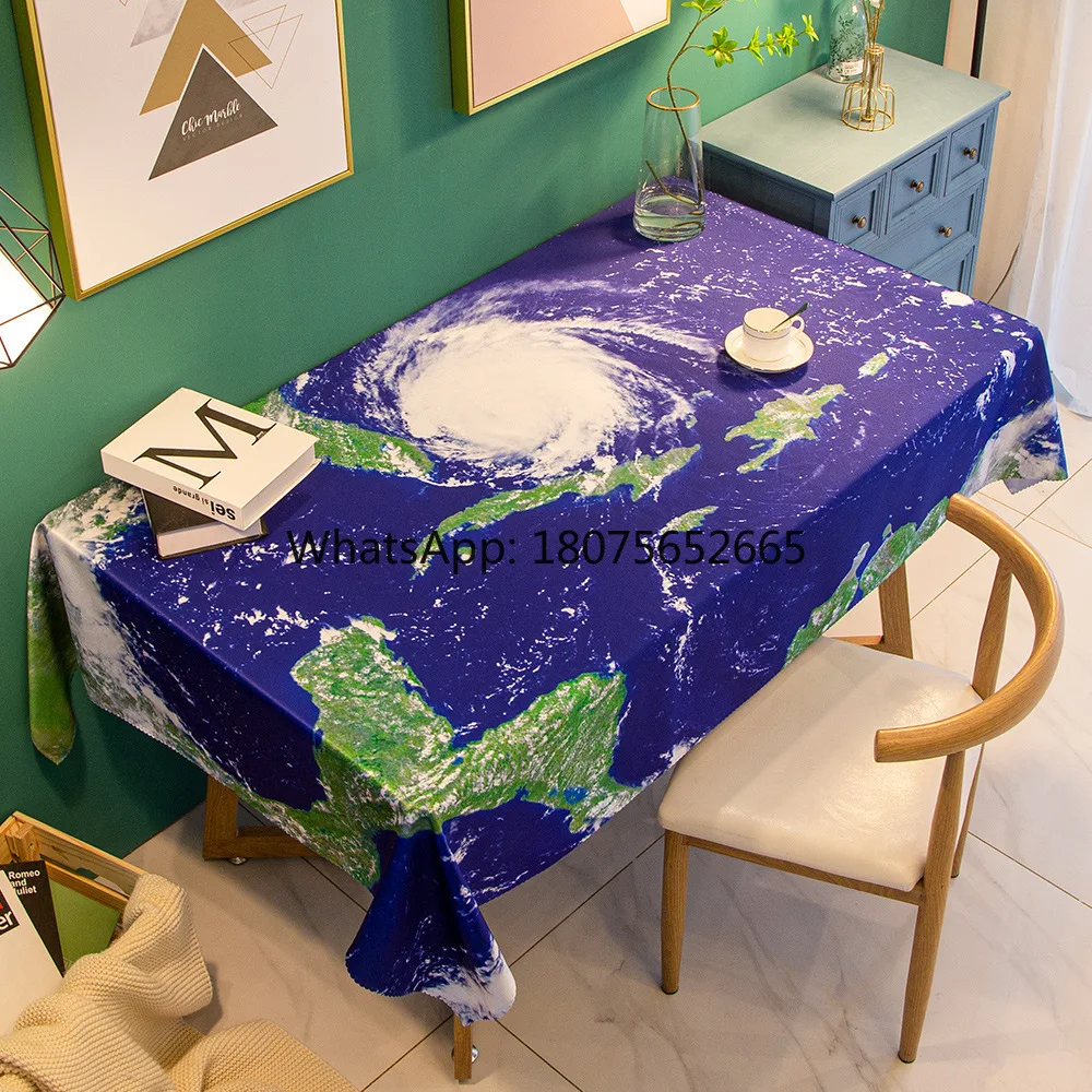 Amazon starry sky space view waterproof tablecloth dining table home cover cloth