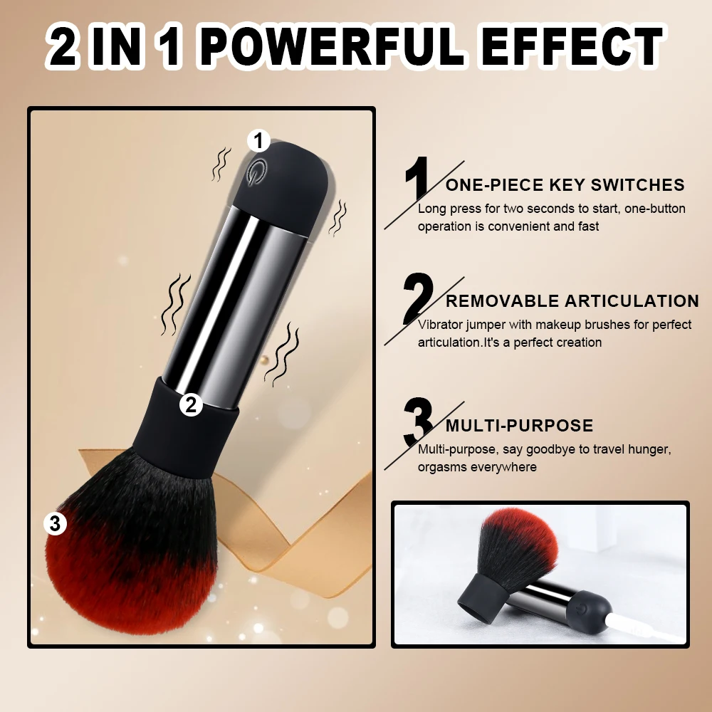 Brush do makijażu G Spot Vibrator Sex Toys Potężny wibrujący stymulator pochwy i sutków Orgazm Bezprzewodowe ładowanie USB AV Stick Massager