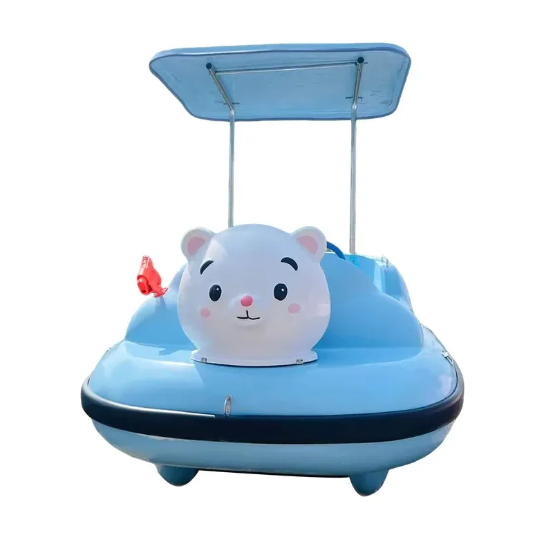 Electric Bumper Boat Double Seat Outdoor Water Ride Cartoon Design Parent Child Amusement Park Scenic Area Sightseeing