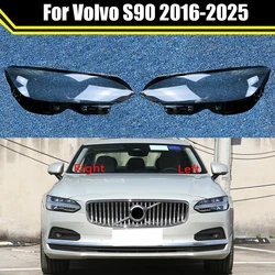 Auto Head Lamp Light Case For Volvo S90 2016-2025 Car Front Headlight Lens Cover Lampshade Glass Lampcover Caps Headlamp Shell