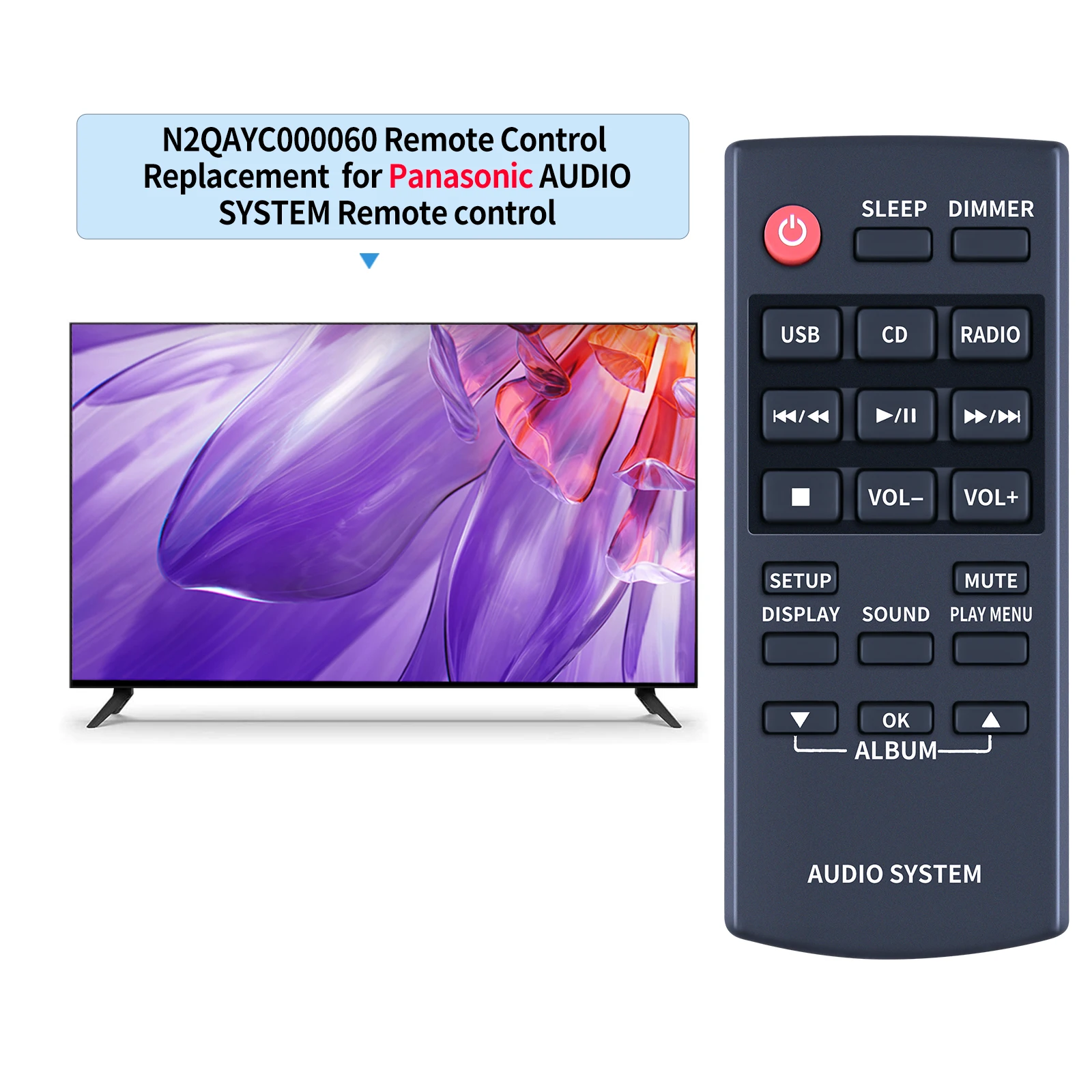 NEW Origianl N2QAYC000060 Remote Control For PANASONIC AUDIO SYSTEM for SC-HC17EB-K SC-HC18 Fernbedienung