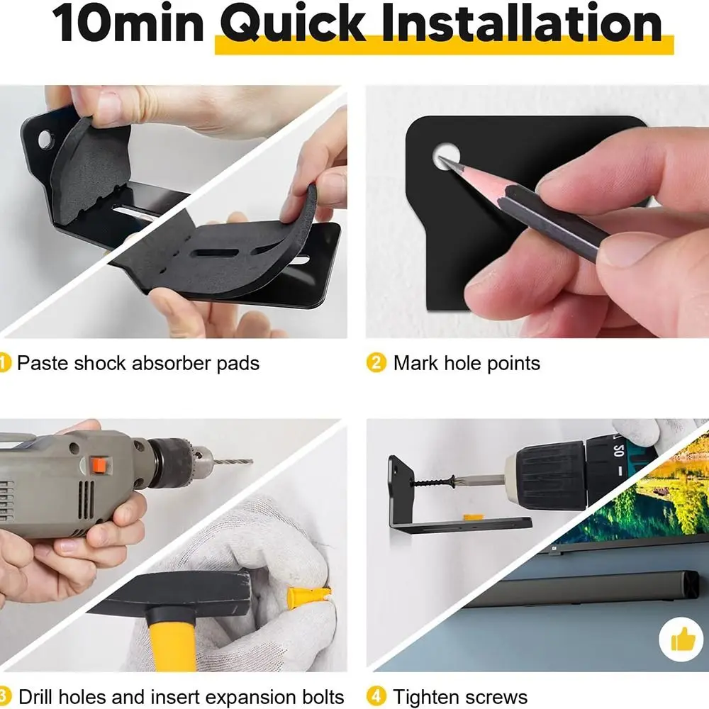 Sound bar halterungen Wand halterungen-einfach zu installierende Anti-Drop-Wandre gal halterung, universelle Soundbar-Lautsprecher halterung