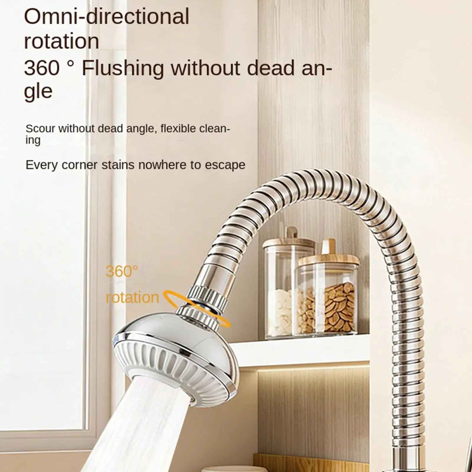 

Faucet Aerator Space Saucer 360 Rotation Anti-Splash Faucet Extender For Homeowners Renters Plumbers Home Apartment Bathroom