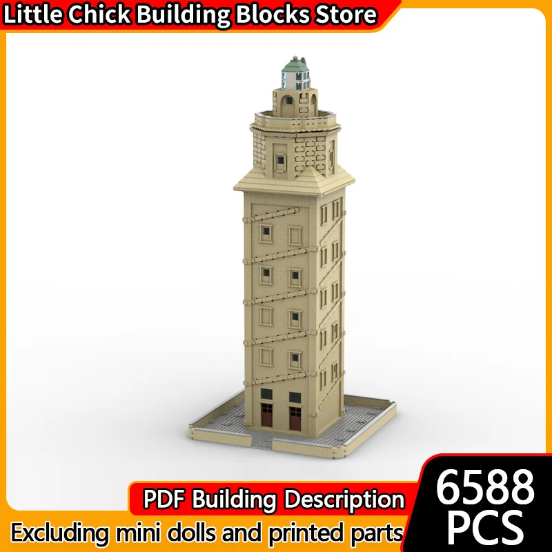 

City Street View Model MOC Building Bricks Coastal Lighthouse Modular Technology Children Holiday Gifts Assemble Toys Suit
