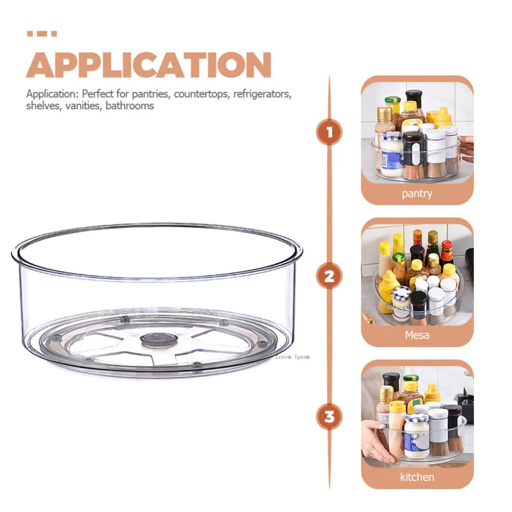 Rotating Lazy Susan Organizer Storage Tray For Kitchen/Bathroom Pantry Fridge Cupboards & Counter Clear Rotating Organizer