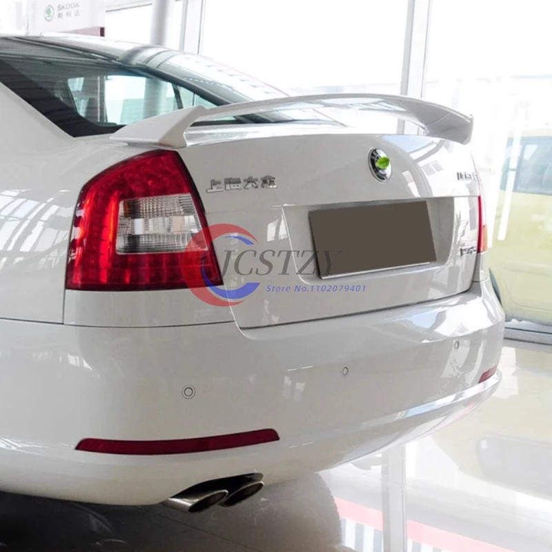 Спойлер для Skoda Octavia RS Style 2006-2014 Kualitas Tinggi Bahan ABS Спойлер Belakang Warna Primer Sayap Bela