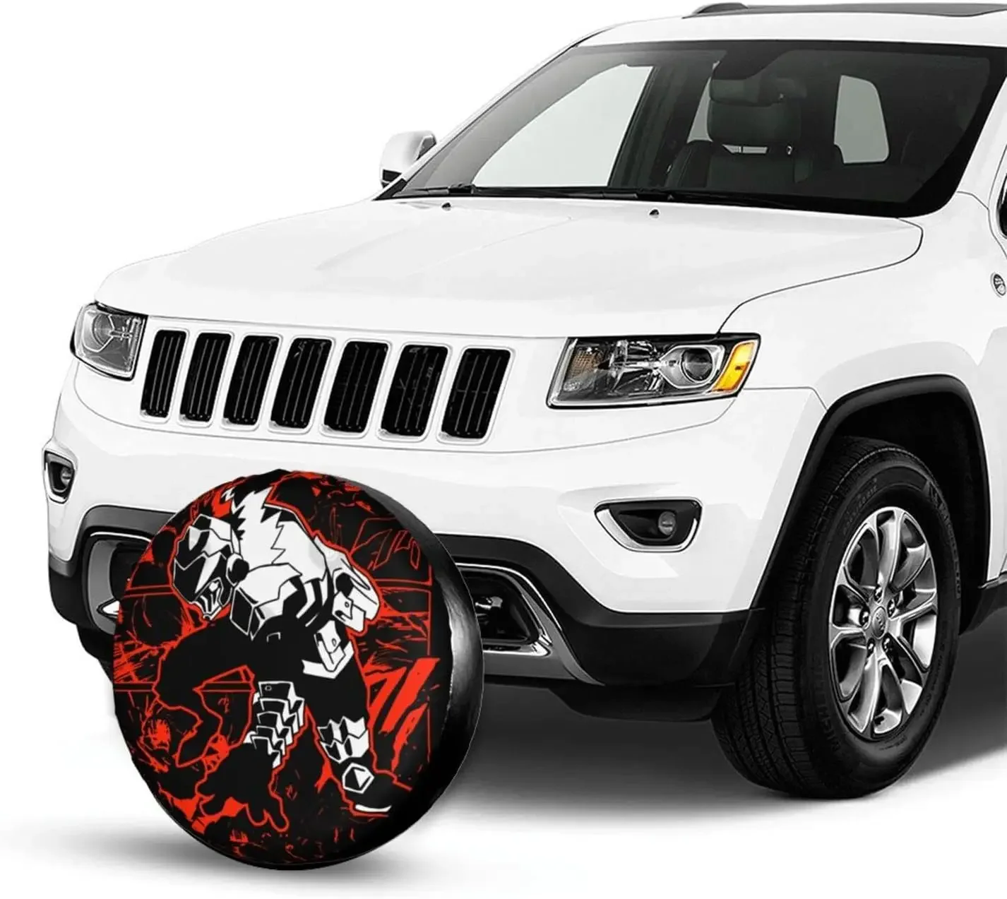 أنيمي عفريت القاتل نمط غطاء إطار السيارة عجلة حماة المياه الغبار العالمي صالح لشاحنة SUV شاحنة تخييم السفر مقطورة