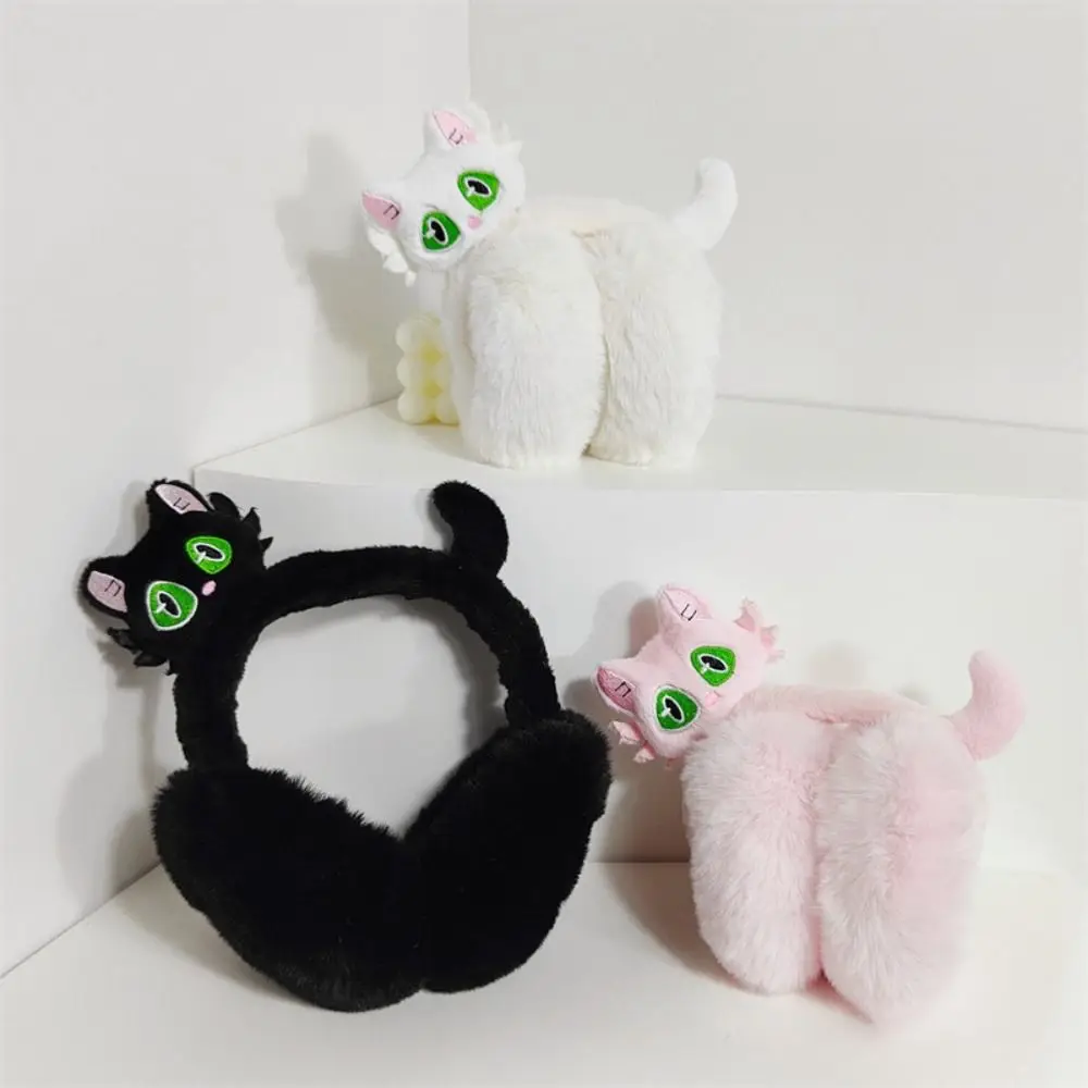 ที่ปิดหูแฟชั่นให้ความอบอุ่นสำหรับแมวพับได้มีแผ่นปิดหูนุ่มคาวาอี้ผ้าปิดหน้าฤดูหนาว