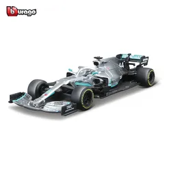 Bburago 1:43 2019 Mercedes F1 W10 EQ Power + 2019 #44 Lewis Hamilton ze stopu luksusowego pojazdu odlewane samochody kolekcja zabawkowy Model prezent