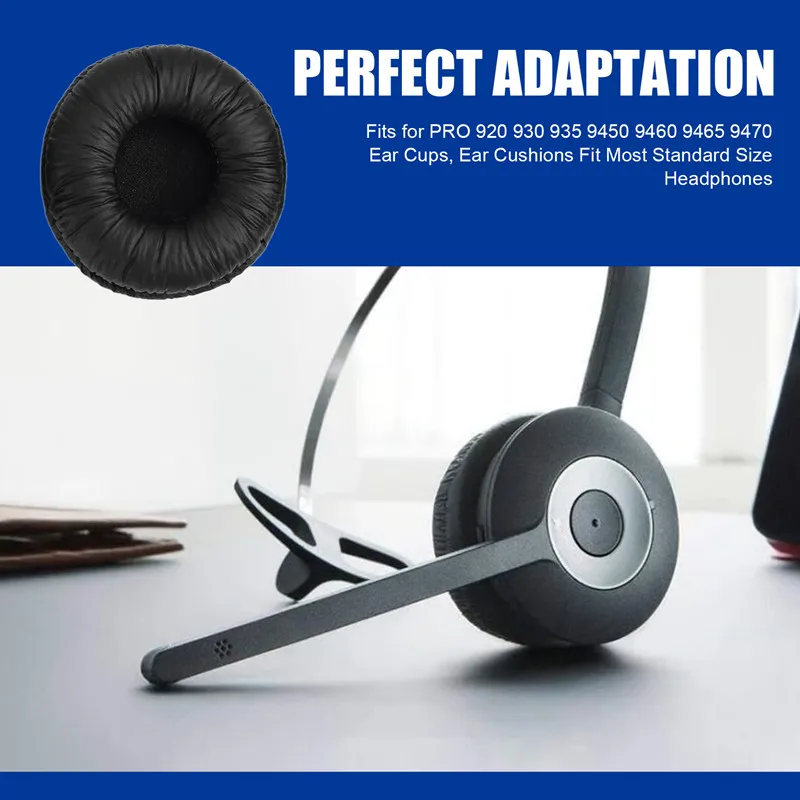 Headset Ear Cushions, Earpads Replacement Ear Pad Covers For Jabra PRO 920 930 935 9450 9460 9465 9470 Headphones image 3