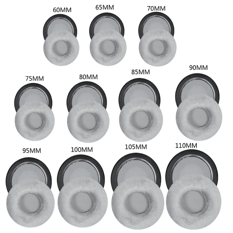 Weiche Samt-Ohrpolster, 60 mm, 65 mm, 70 mm, 75 mm, 80 mm, 85 mm, 90 mm, 95 mm, 100 mm, 105 mm, 110 mm