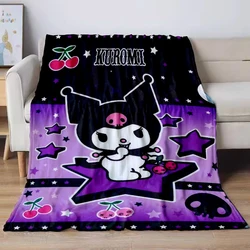 Sanrio Kuromi Cartoon Blanket Kawaii Flannel Blanket Child Soft Quilt Thicken Plush Sofa Four Season Multifunctional Nap Blanket