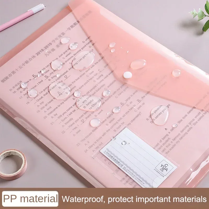 10 Stück Aktentasche aus Kunststoff, 16 °C, A4, Papieraufbewahrungsordner, PP, transparent, Portfolio-Polizei, Aktentasche mit Etikett, wasserdichte Aktentasche