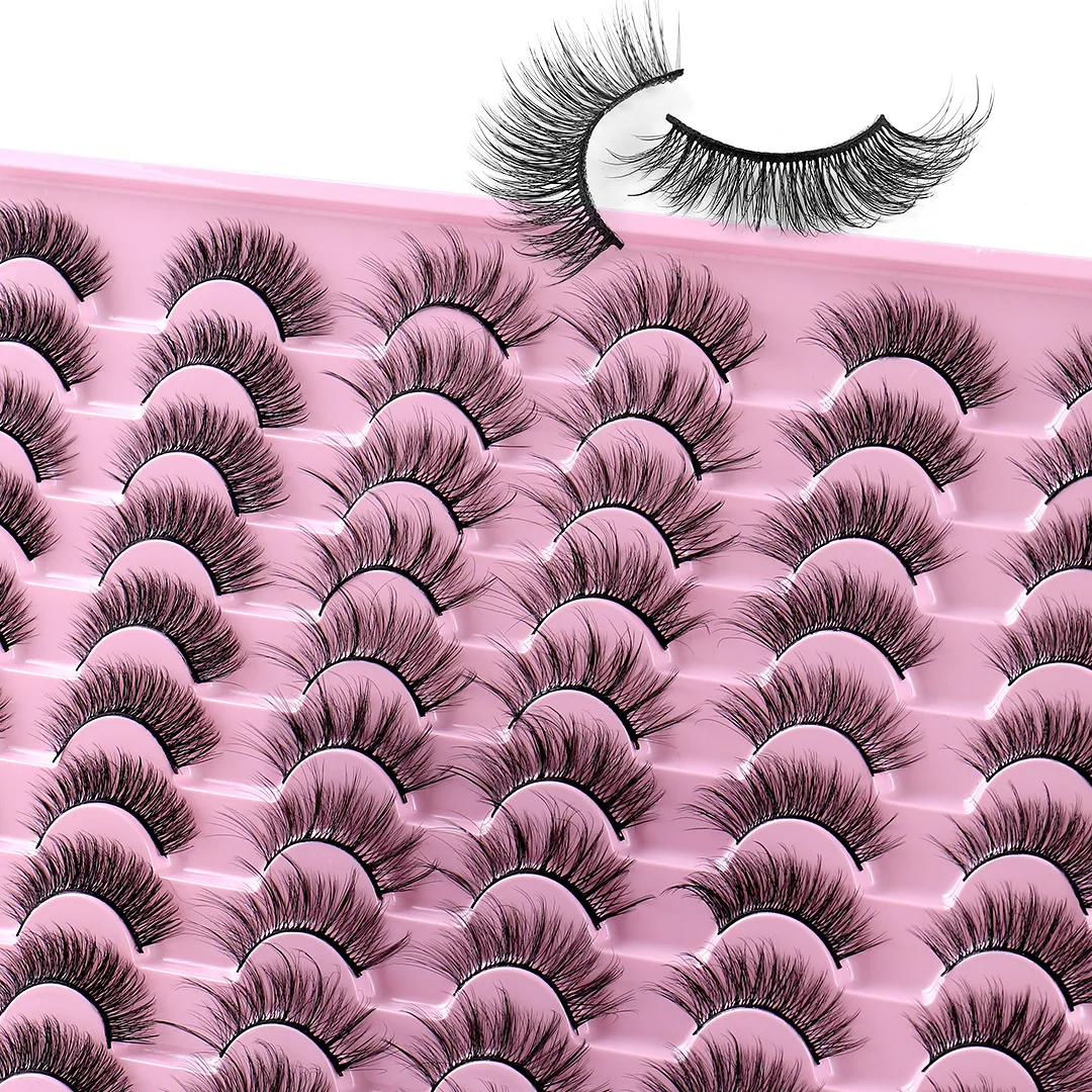 Russian Strip Lashes 30/10 Pairs 3D False Eyelash Fluffy Mink Lashes Russian Eyelashes DD Curl Fake Eyelashes Makeup Eye Lashes