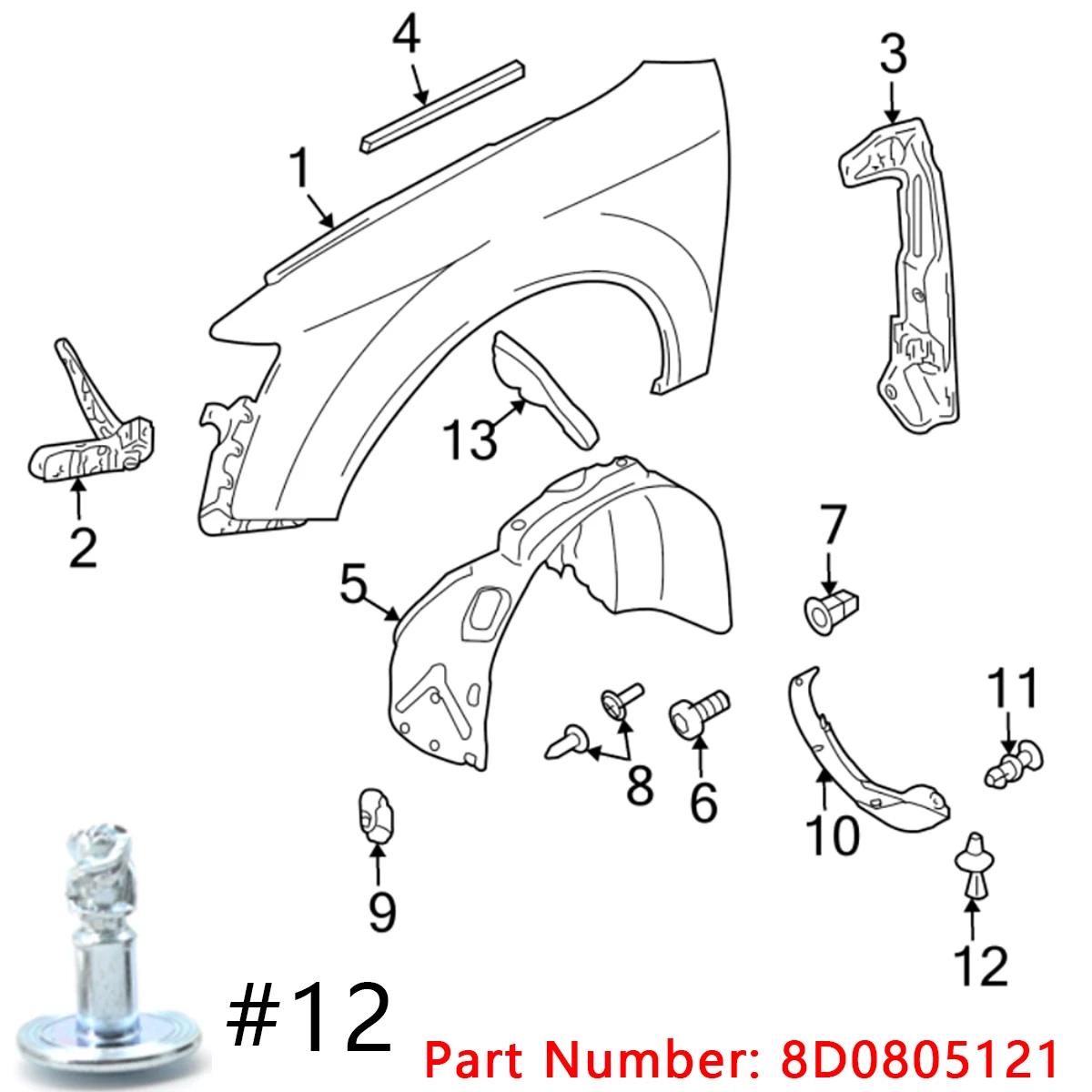 Under Engine Gearbox Cover Screw Fastener for VW Passat B5 for Audi A4 A6 Radiator Support Splash Shield Nut 8D0805960 8D0805121