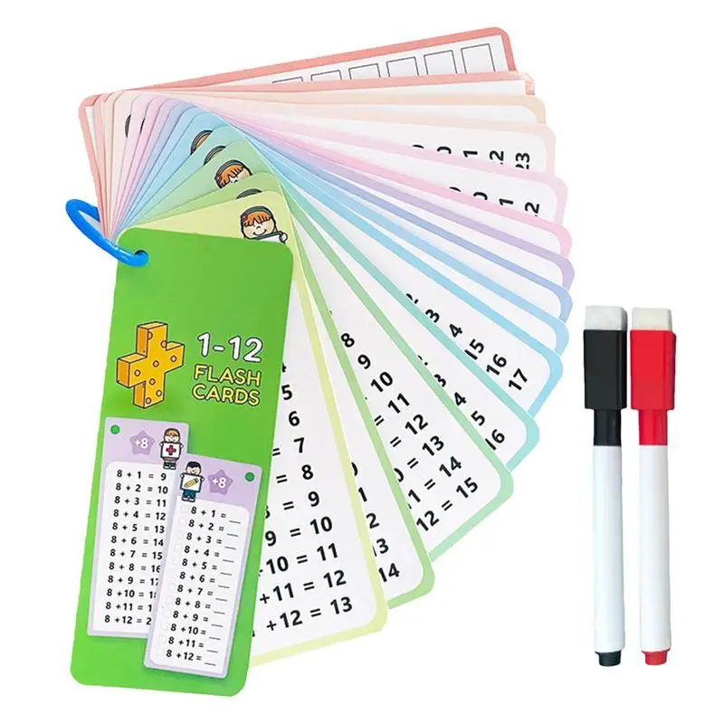 Multiplication Game Cards 15X Flash Cards For Studying Home Multiplication Learning Aids Cards With Dry Erase Pens Learn