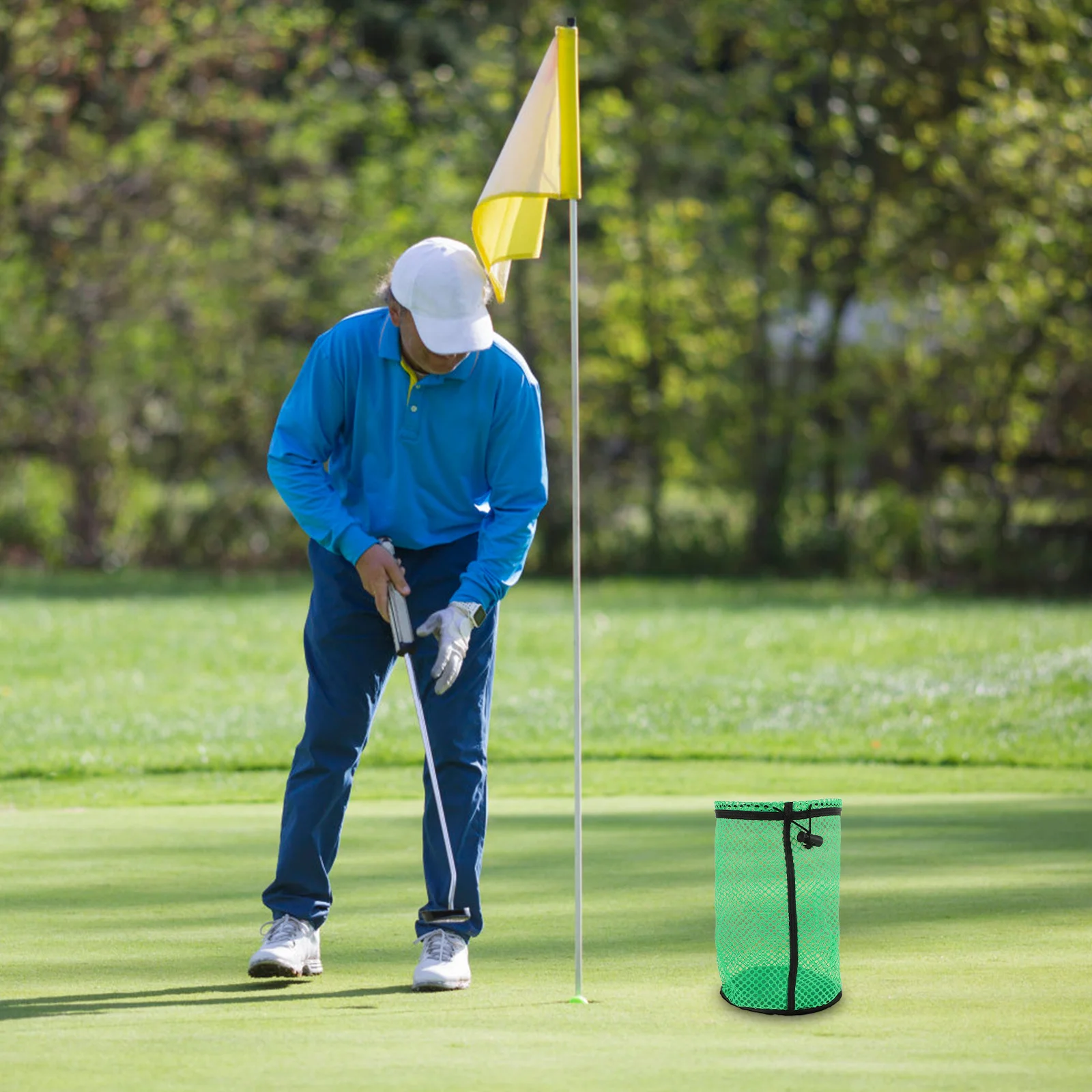 حقيبة جولف شبكية برباط من النايلون تحمل 50 كرة جولف خفيفة الوزن محمولة لصالة الألعاب الرياضية والسفر منظم شبكي رياضي حقيبة صغيرة