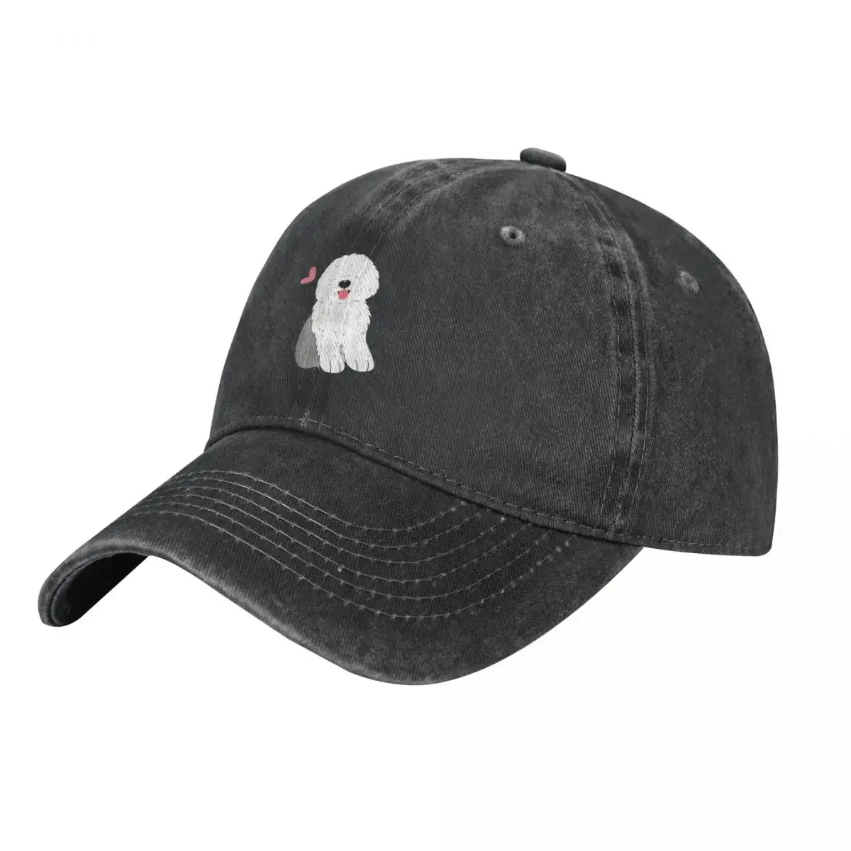 

Cute Grey Gray and White Old English Sheepdog Puppy Cowboy Hat Sunhat Beach Outing Boy Women's